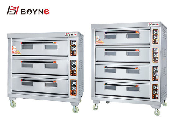 Big Capacity Electric Stainless Steel Four Deck Twelve Trays Bakery Deck Oven