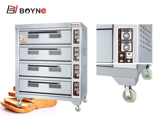 Big Capacity Electric Stainless Steel Four Deck Twelve Trays Bakery Deck Oven