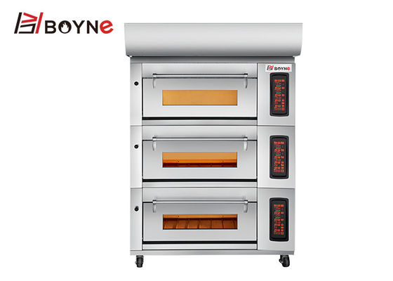 Stainless Steel Commercial Bakery Kitchen Equipment Three Deck Oven