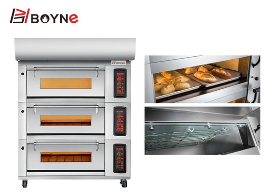 Stainless Steel Commercial Bakery Kitchen Equipment Three Deck Oven