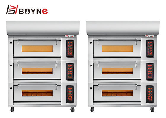 Stainless Steel Commercial Bakery Kitchen Equipment Three Deck Oven