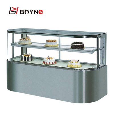 D Type Horizont Al Two Layers Cake Display Freezer Fan Shaped