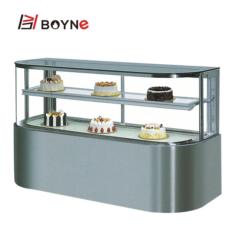 D Type Horizont Al Two Layers Cake Display Freezer Fan Shaped